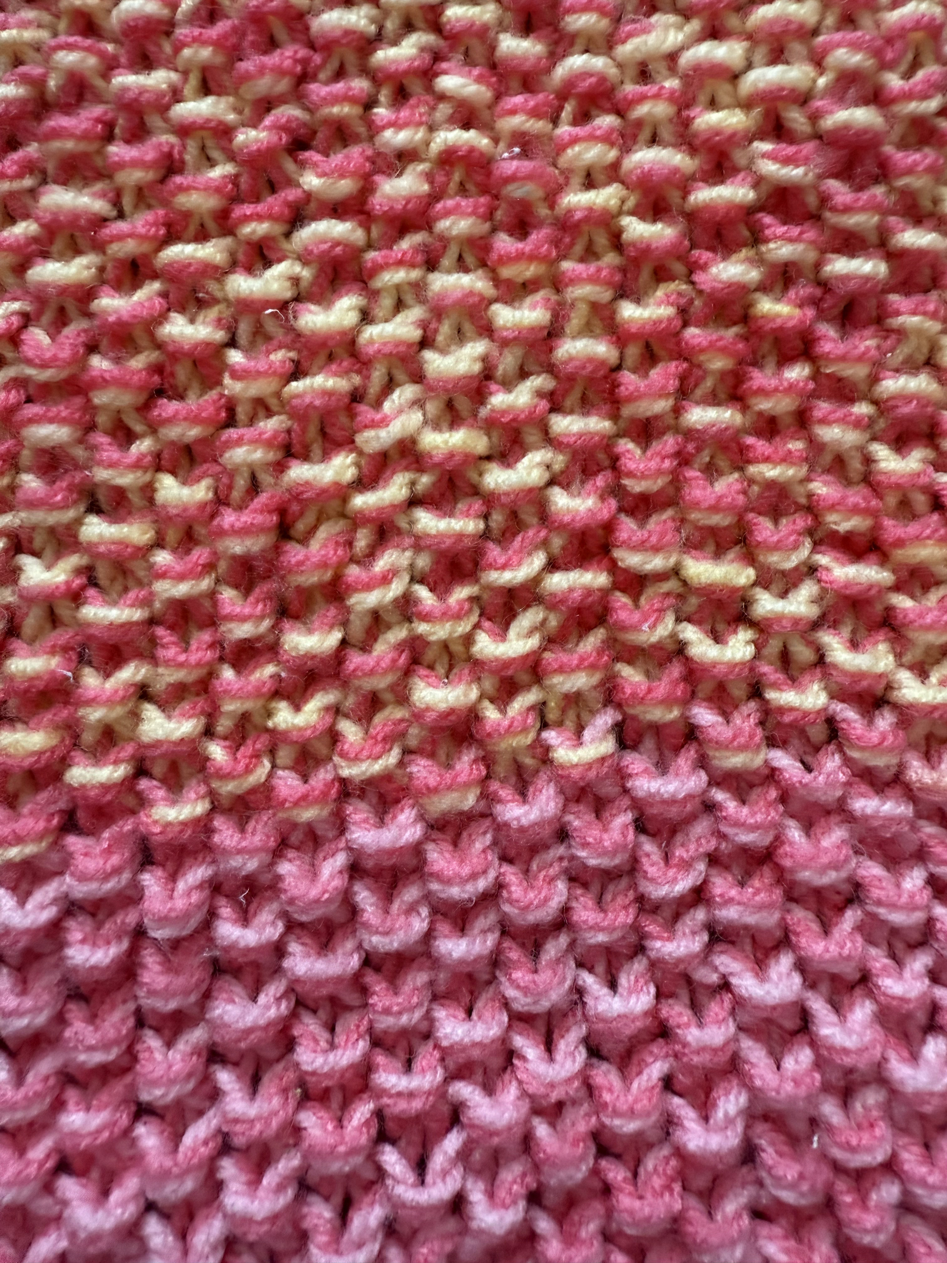 Knit Pink Baby Blanket Detail
